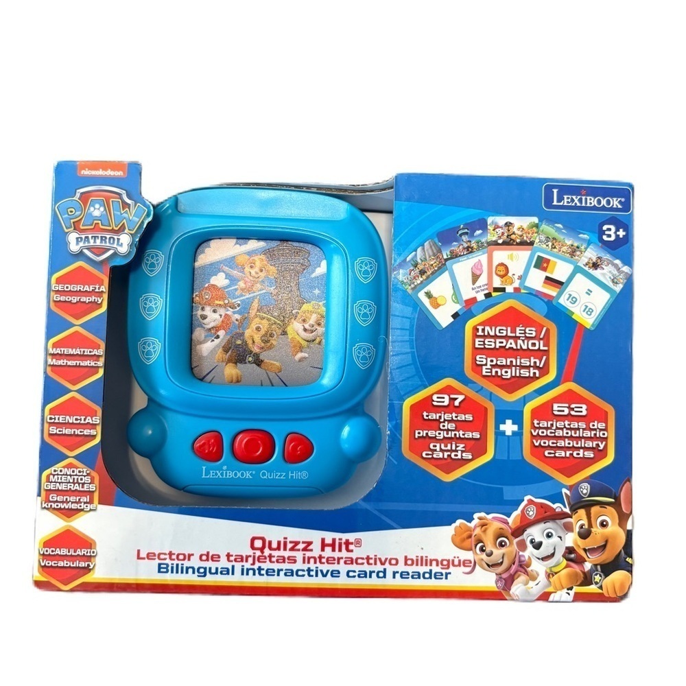 Lexibook Paw Patrol Bilingual Interactive Card Reader Quizz Hit NEW Spanish